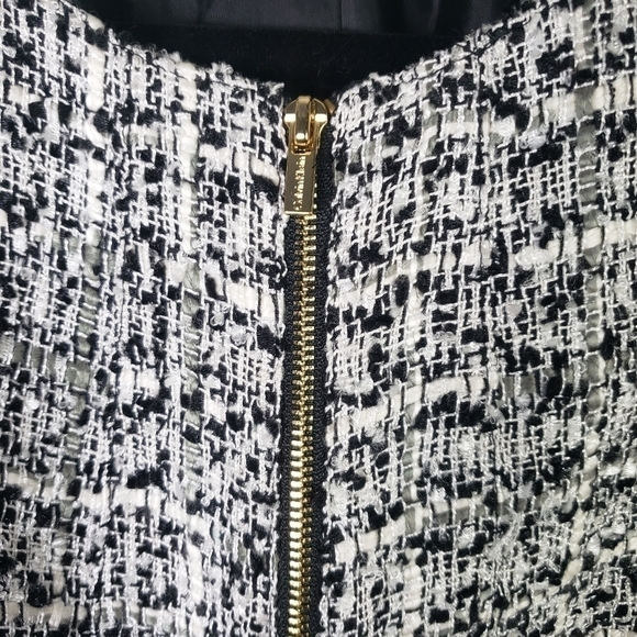 Calvin Klein Womens Tweed Zipper Front Jacket Black & White Tweed Size 2 - Picture 8 of 10